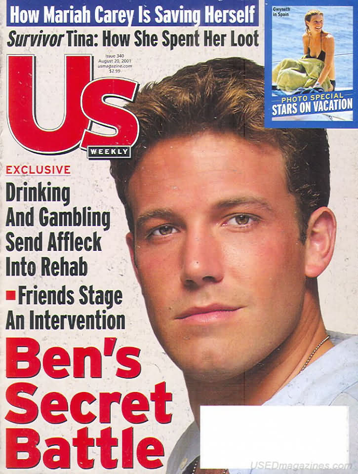 US WEEKLY magazine side cover Issue 340 20 August 2001
