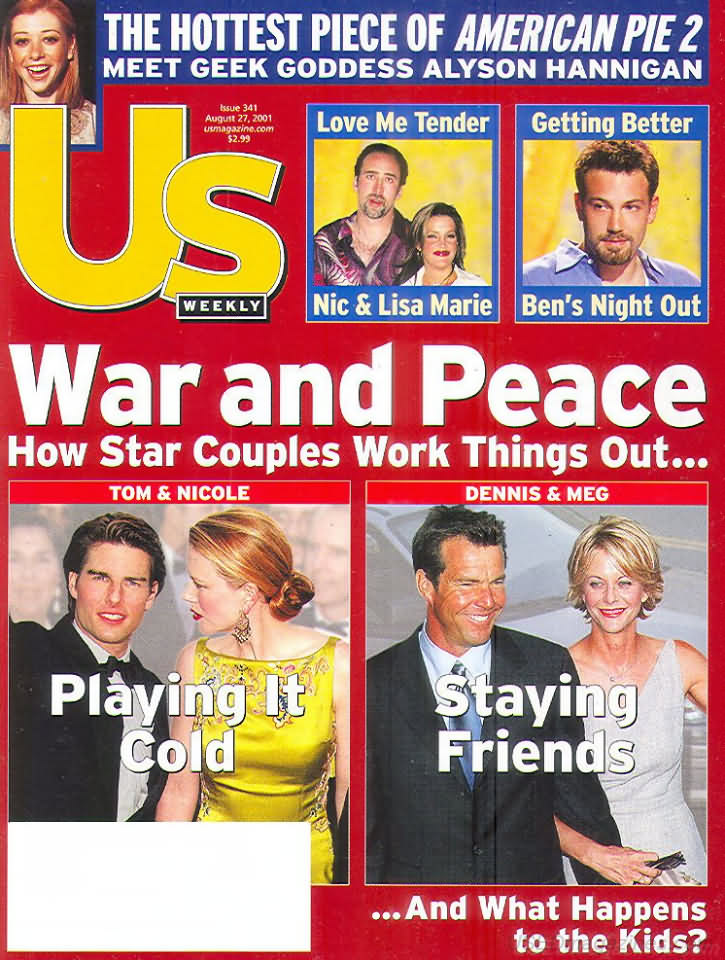 US WEEKLY magazine side cover Issue 341 27 August 2001