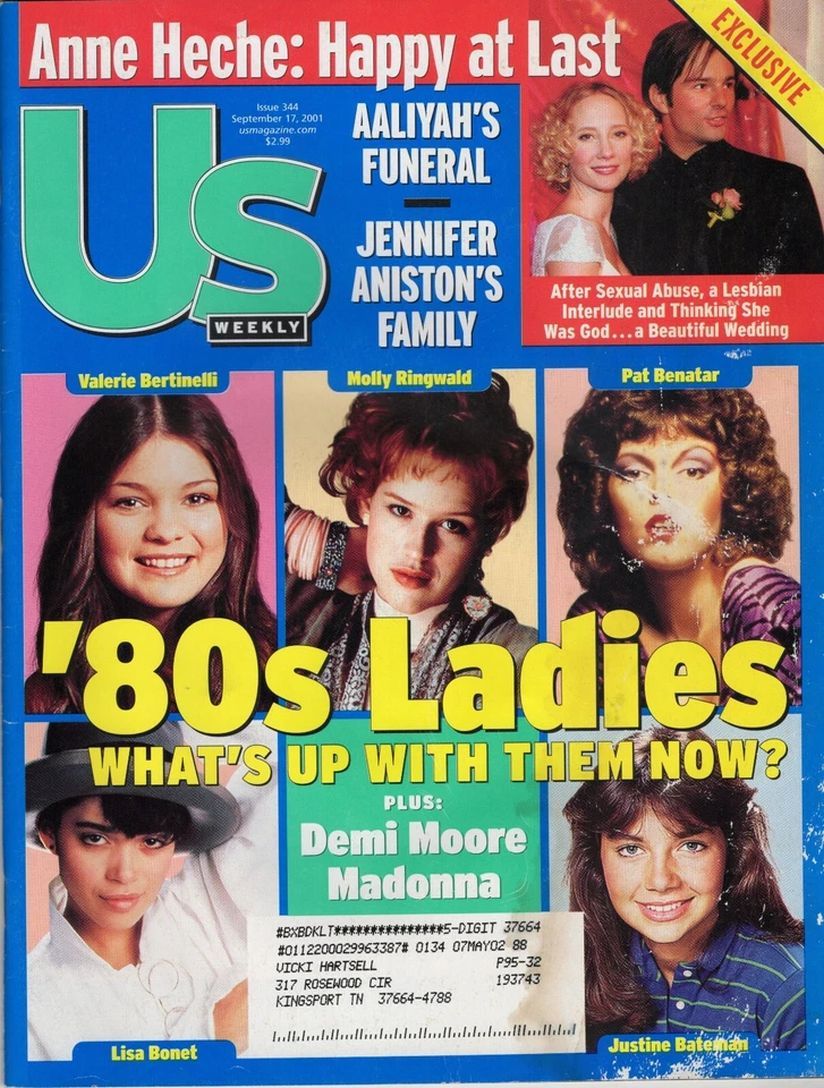 US WEEKLY magazine side cover Issue 344 17 September 2001