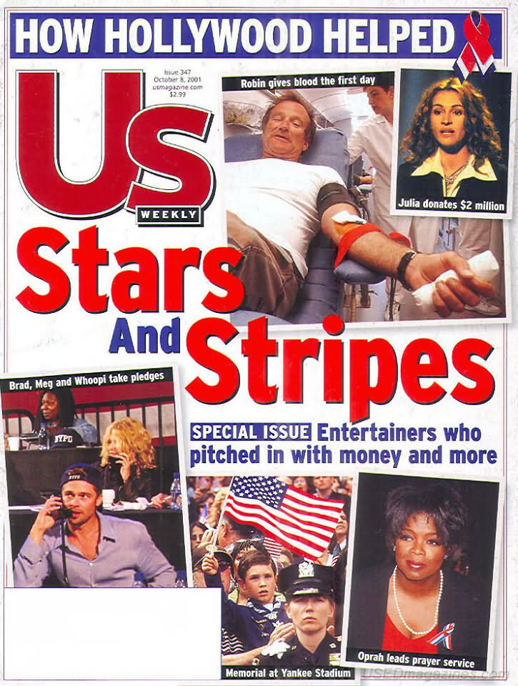 US WEEKLY magazine side cover Issue 347 8 October 2001