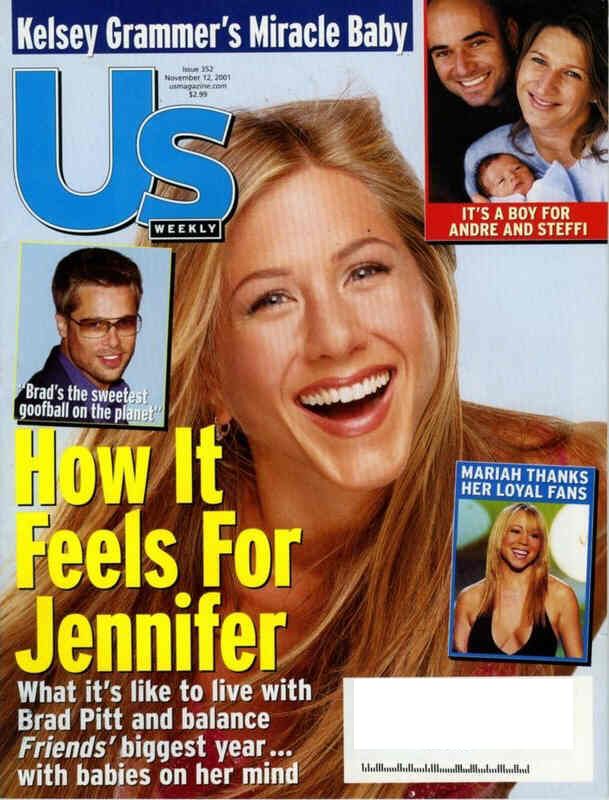 US WEEKLY magazine side cover Issue 352 12 November 2001