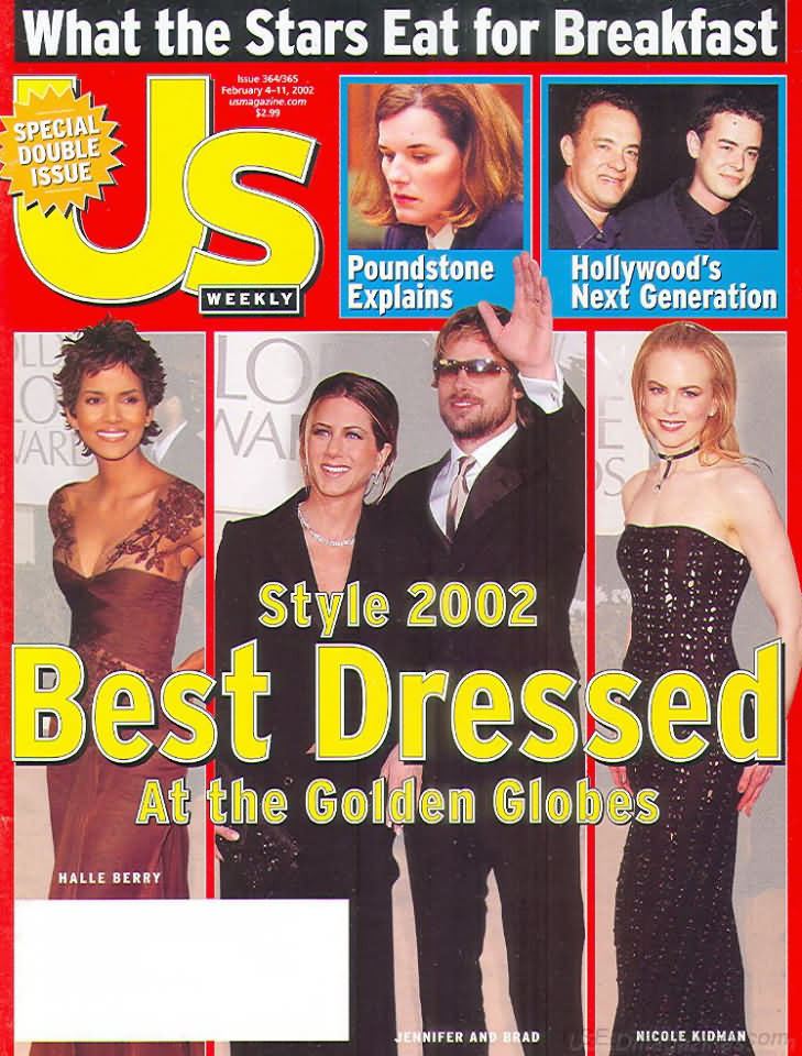 US WEEKLY magazine side cover Issue 364/365 4 February 2002