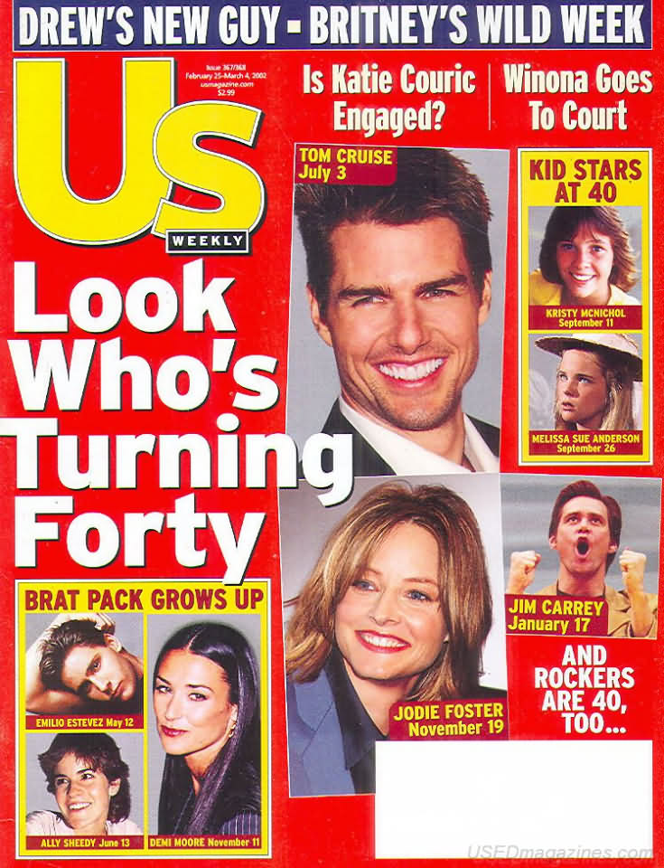US WEEKLY magazine side cover Issue 367/368 25 February 2002