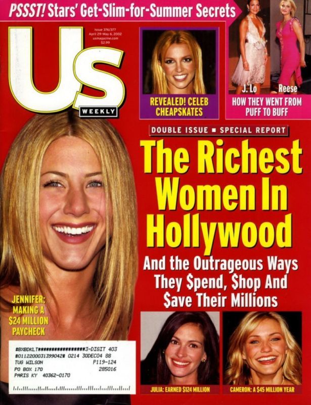 US WEEKLY magazine side cover Issue 376/377 29 April 2002