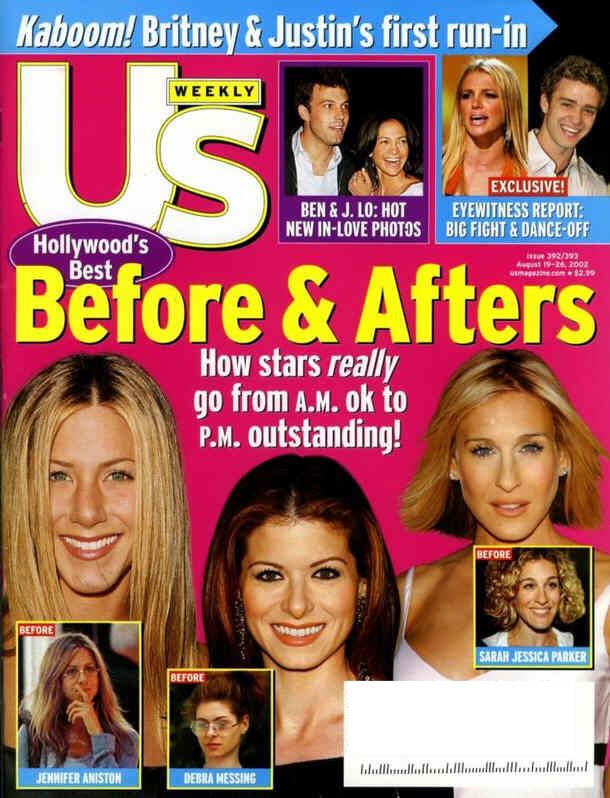 US WEEKLY magazine side cover Issue 392/393 19 August 2002