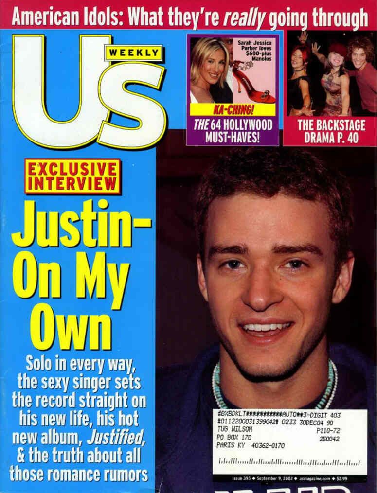 US WEEKLY magazine side cover Issue 395 9 September 2002