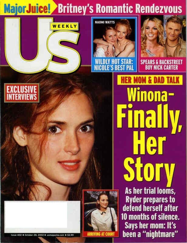 US WEEKLY magazine side cover Issue 402 28 October 2002
