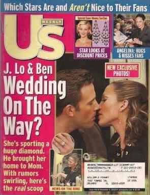 US WEEKLY magazine side cover Issue 403 4 November 2002