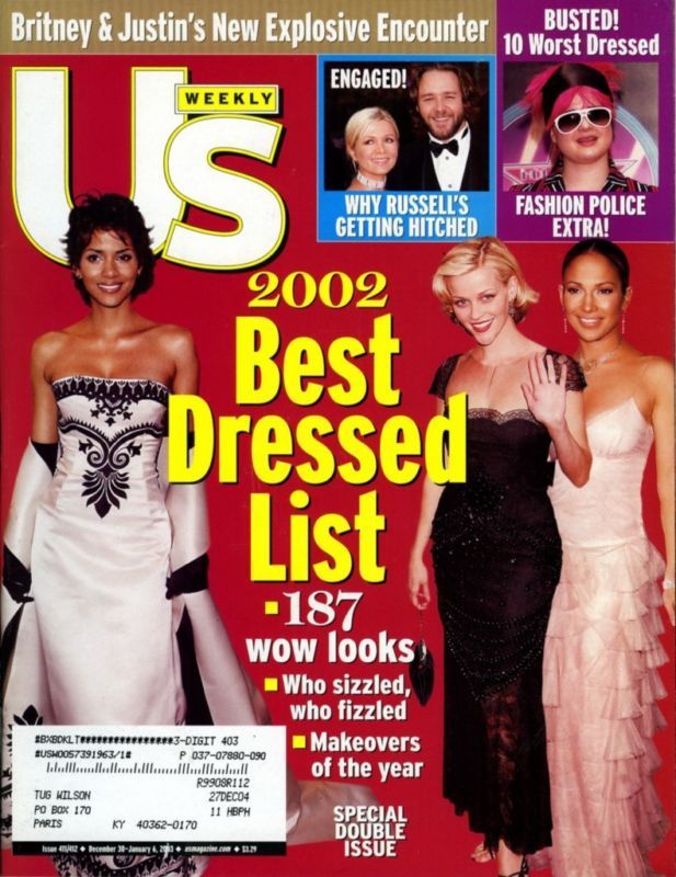 US WEEKLY magazine side cover Issue 411/412 30 December 2002