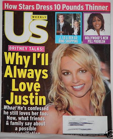 US WEEKLY magazine side cover Issue 414 20 January 2003