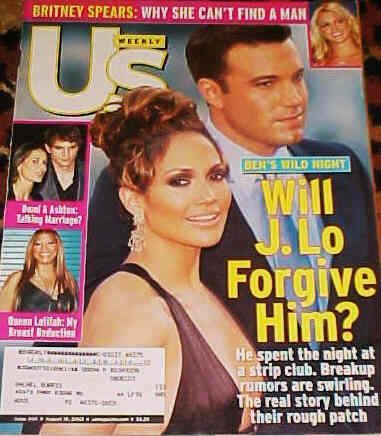 US WEEKLY magazine side cover Issue 444 18 August 2003