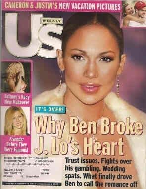 US WEEKLY magazine side cover Issue 450 29 September 2003