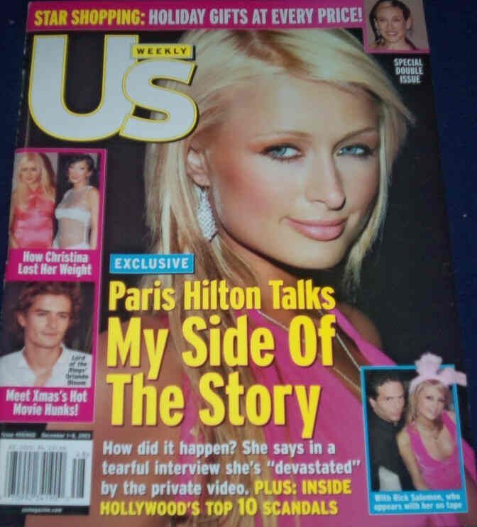 US WEEKLY magazine side cover Issue 459/460 1/8 December 2003