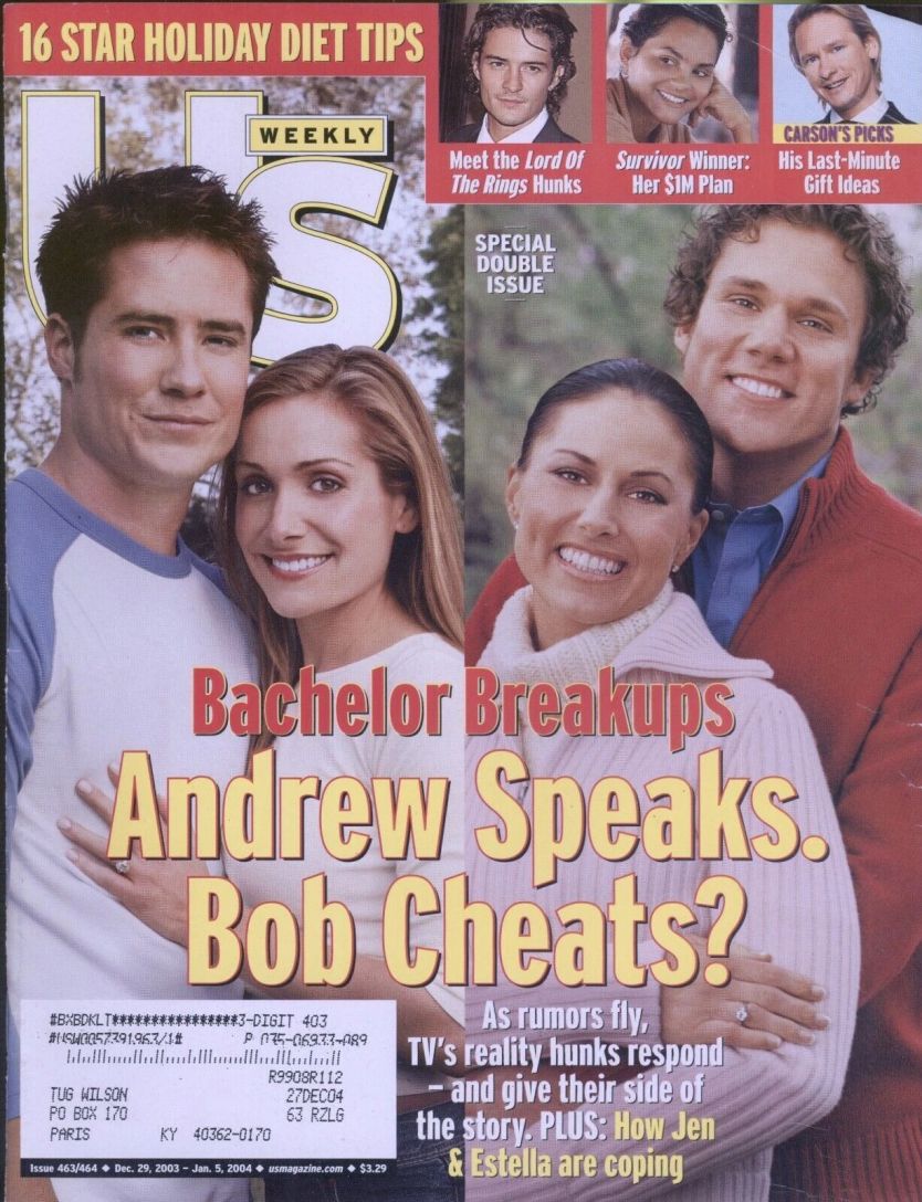 US WEEKLY magazine side cover Issue 463/464 29 Dec/5 January 2004