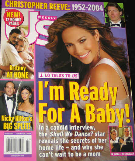 US WEEKLY magazine side cover Issue 506 25 October 2004