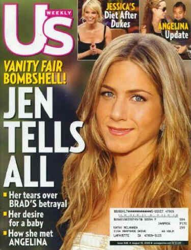 US WEEKLY magazine side cover Issue 548 15 August 2005