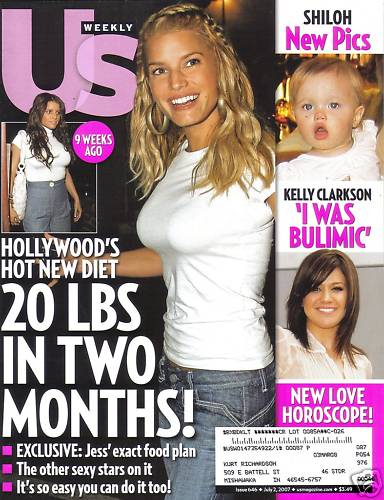 US WEEKLY magazine side cover Issue 646 2 July 2007
