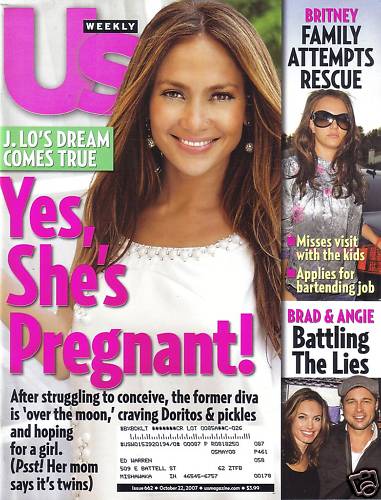 US WEEKLY magazine side cover Issue 662 22 October 2007