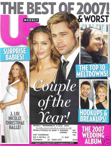 US WEEKLY magazine side cover Issue 671 24 December 2007