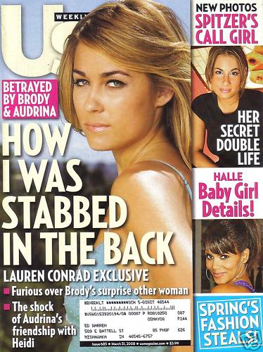 US WEEKLY magazine side cover Issue 685 31 March 2008