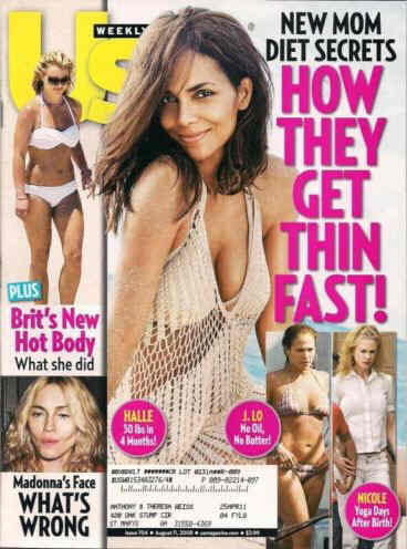 US WEEKLY magazine side cover Issue 704 11 August 2008