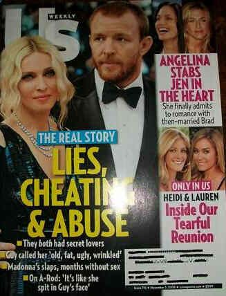 US WEEKLY magazine side cover Issue 716 3 November 2008