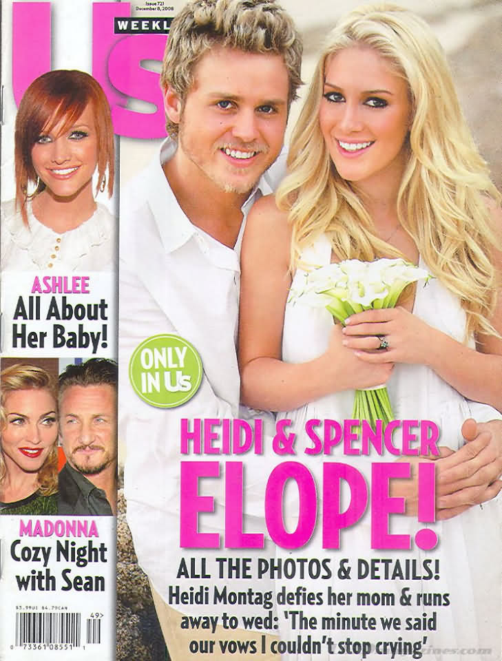 US WEEKLY magazine side cover Issue 721 8 December 2008