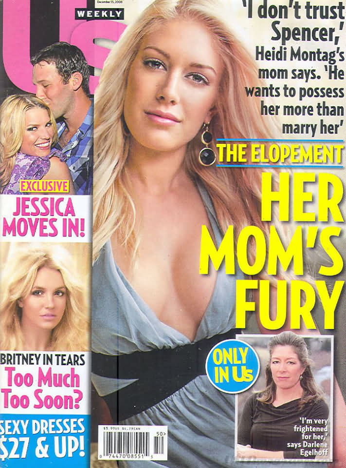 US WEEKLY magazine side cover Issue 722 15 December 2008