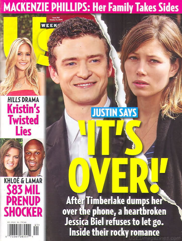 US WEEKLY magazine side cover Issue 765 12 October 2009