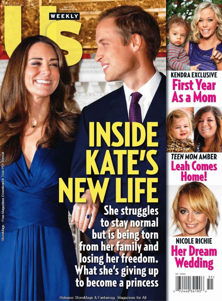 US WEEKLY magazine side cover Issue 827 20 December 2010