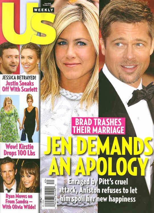 US WEEKLY magazine side cover Issue 868 3 October 2011