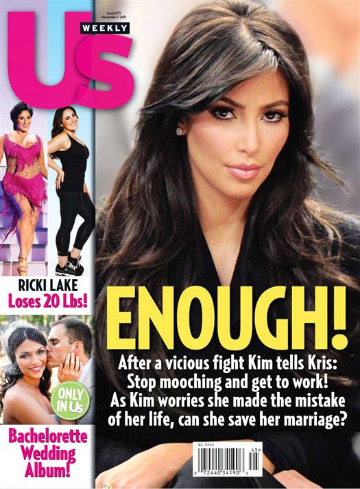 US WEEKLY magazine side cover Issue 873 7 November 2011