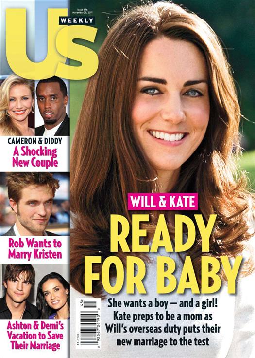 US WEEKLY magazine side cover Issue 876 28 November 2011