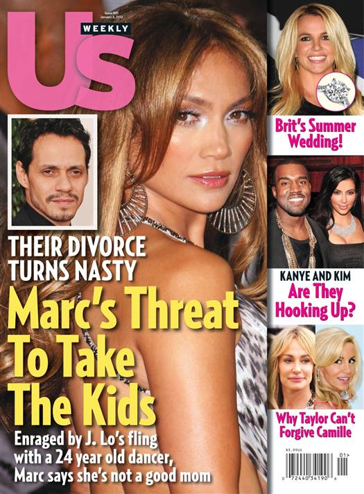 US WEEKLY magazine side cover Issue 881 2 January 2012