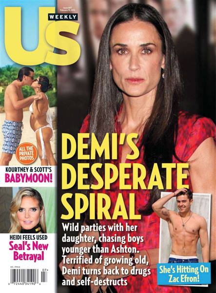 US WEEKLY magazine side cover Issue 887 13 February 2012