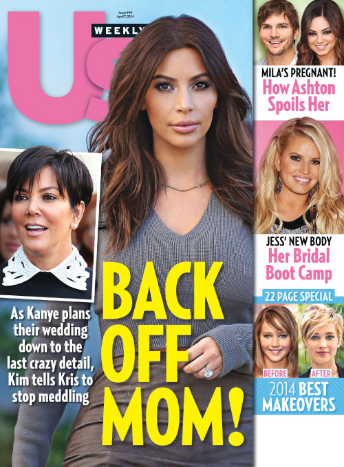 US WEEKLY magazine side cover Issue 999 7 April 2014