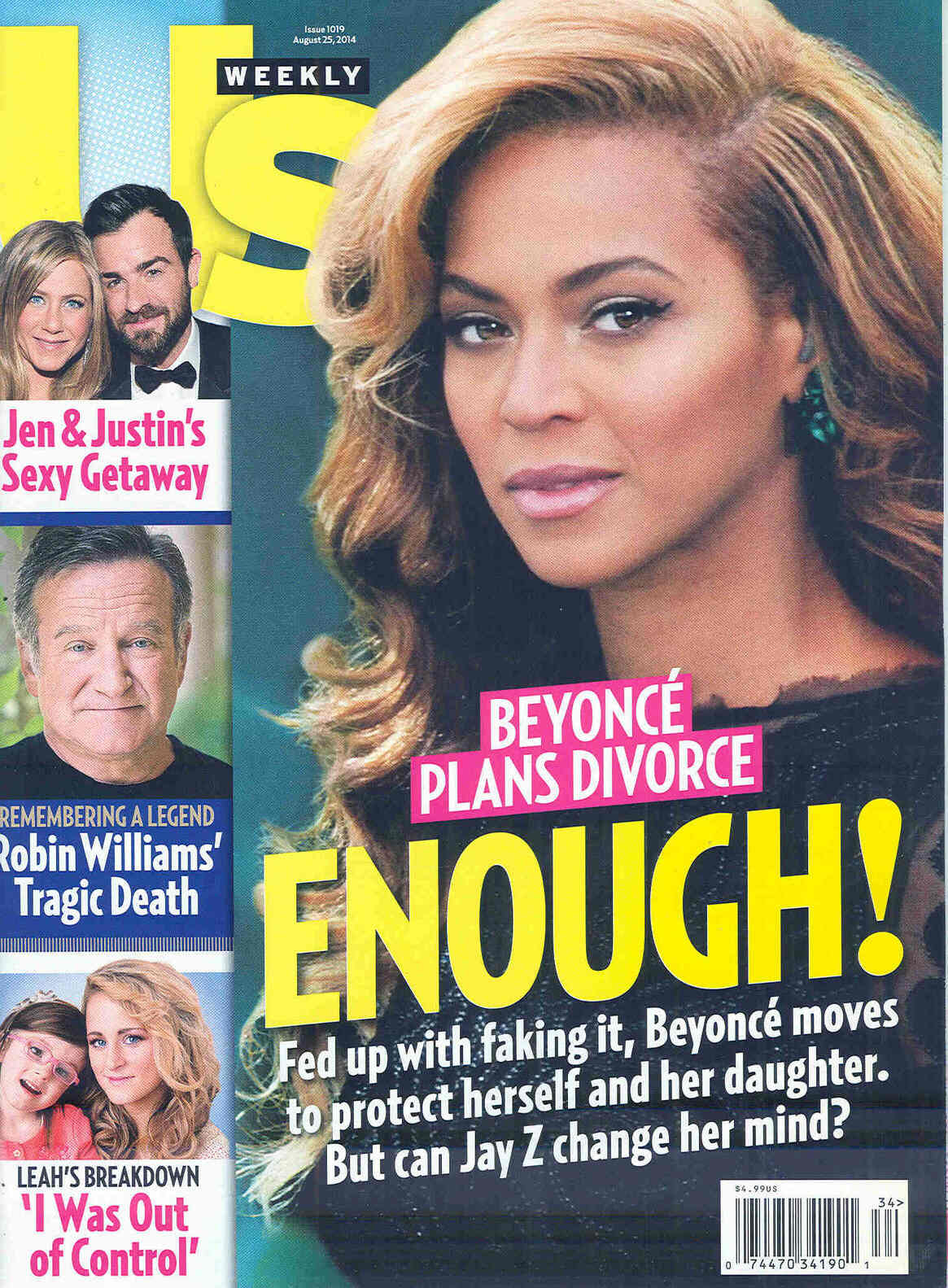 US WEEKLY magazine side cover Issue 1019 25 August 2014