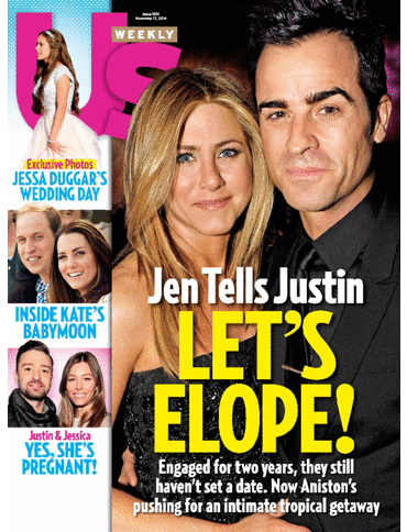 US WEEKLY magazine side cover Issue 1031 17 November 2014