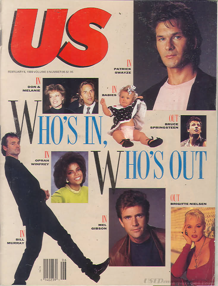 US WEEKLY magazine side cover Issue 95 6 February 1989
