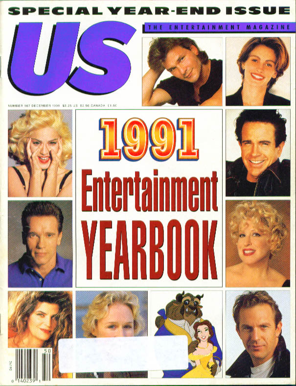 US WEEKLY magazine side cover Issue 167 December 1991