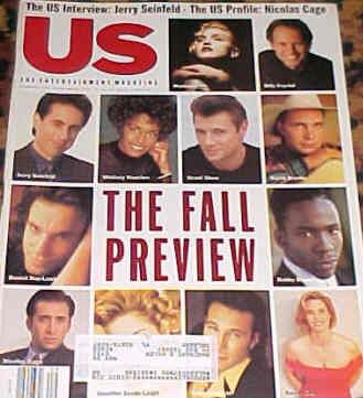 US WEEKLY magazine side cover Issue 176 September 1992
