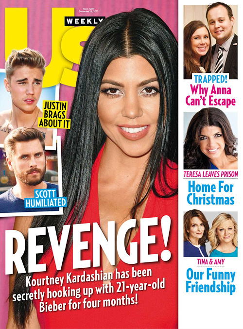 US WEEKLY magazine side cover Issue 1089 28 December 2015