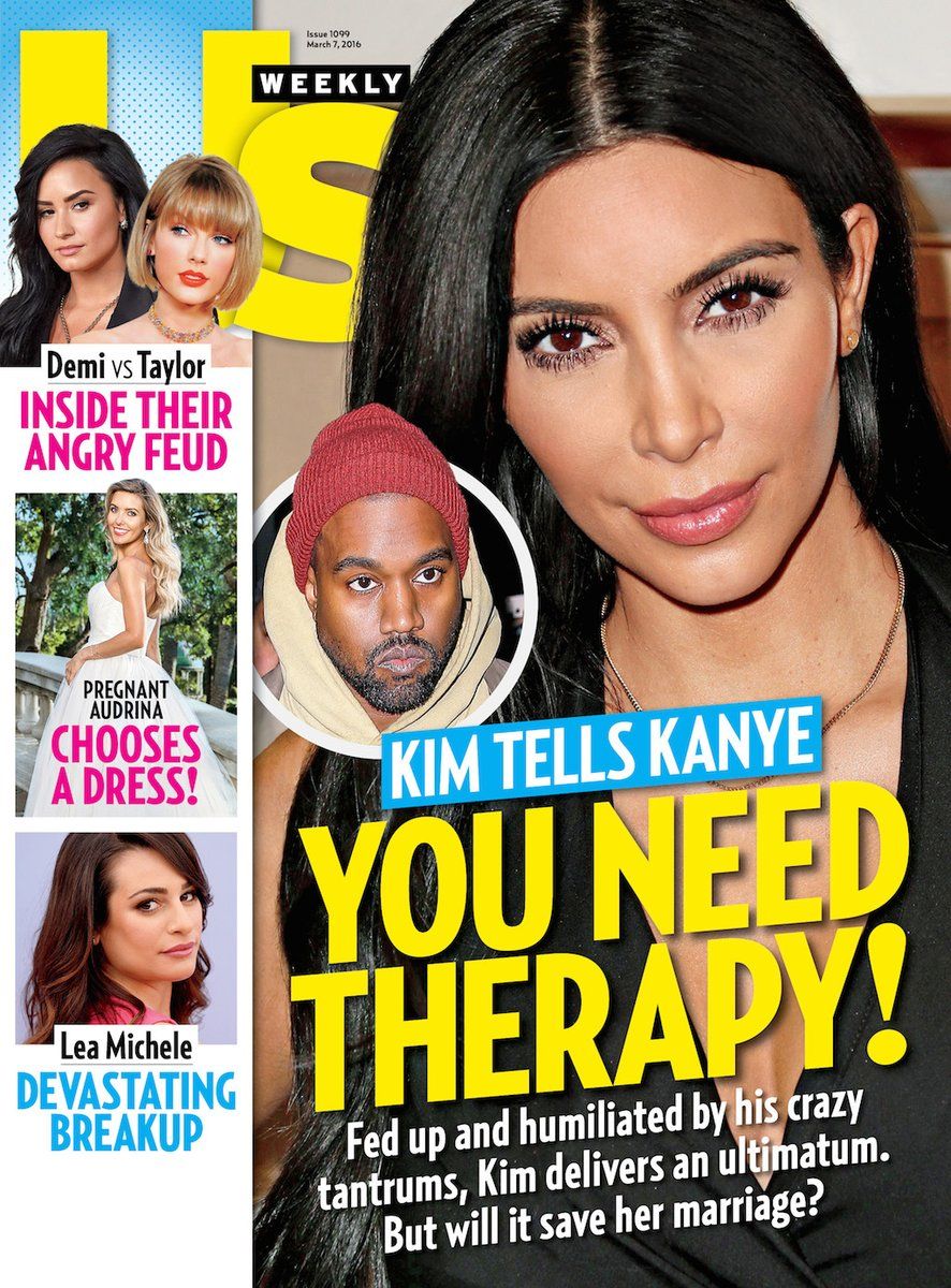 US WEEKLY magazine side cover Issue 1099 7 March 2016