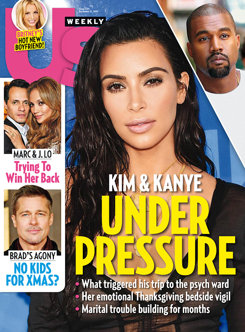 US WEEKLY magazine side cover Issue 1139 12 December 2016