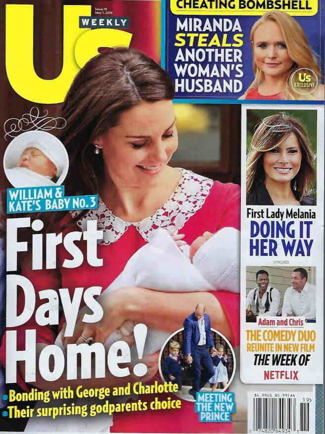 US WEEKLY magazine side cover Issue 19 7 May 2018