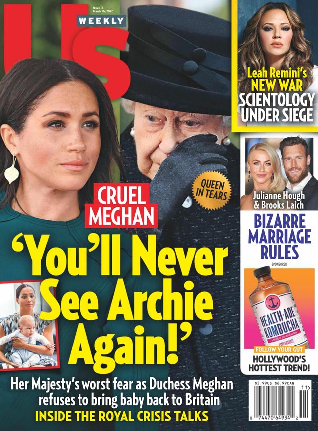 US WEEKLY magazine side cover 16 March 2020