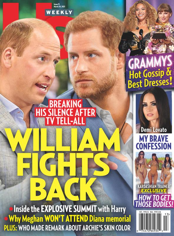 US WEEKLY magazine side cover Issue 13 29 March 2021