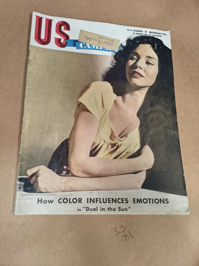 US CAMERA magazine side cover  September 1946