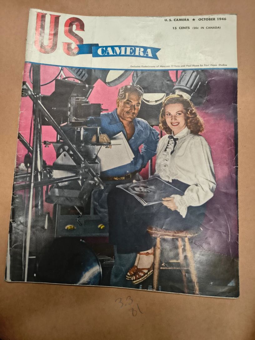 US CAMERA magazine side cover  October 1946