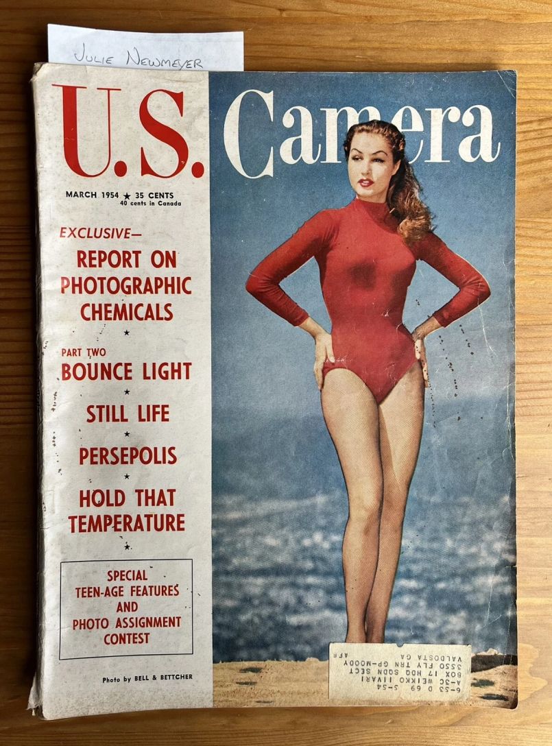 US CAMERA magazine side cover  March 1954